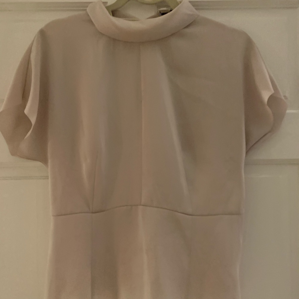 Reiss Light Pink Silk Peplum Blouse
